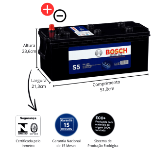 Bateria Automotiva Bosch 180ah D/e
